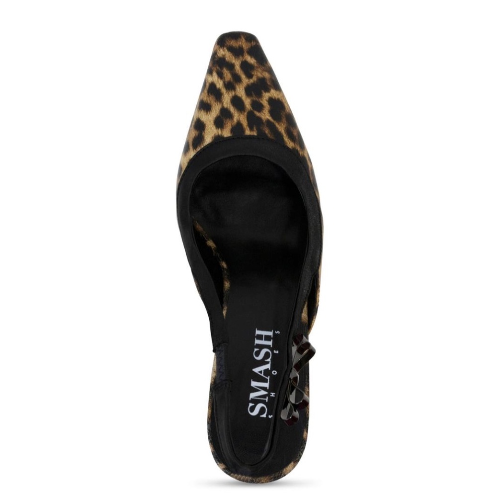 Smash Shoes Women's Marie Pointy Toe Slingback Dress Pumps - Leopard - Picture 4 of 5